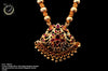 N018_Elegant Micro Gold plated Necklace studded with precious pink ruby stones & Magenta colored crystals