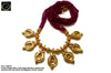 N024_Elegant Micro Gold plated Necklace studded with precious pink  ruby stones & Magenta colored crystals