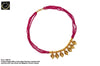 N024_Elegant Micro Gold plated Necklace studded with precious pink  ruby stones & Magenta colored crystals