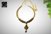 N050_ELEGANT 1 GM MICRO GOLD PLATED NECKLACE STUDDED WITH AMERICAN DIAMOND