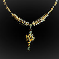 N050_ELEGANT 1 GM MICRO GOLD PLATED NECKLACE STUDDED WITH AMERICAN DIAMOND