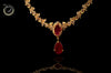 N054_Elegant Micro Gold plated Necklace studded with American Diamond & Semi Precious pink ruby stones