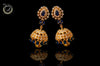 N055_Elegant Micro Gold plated Necklace studded with American Diamond & Semi Precious Royal blue stones