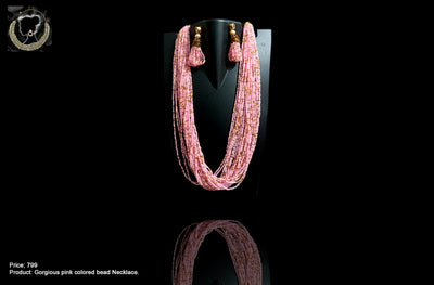 N09_Gorgeous pink colored bead Necklace.