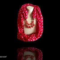 P012_Beautiful Soft Red Colored Pendant Scarf