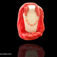 P028_Beautiful Soft Orange colored Pendent Scarf