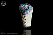 P013_Beautiful Soft Blue & White  Multi Colored Pendant Scarf