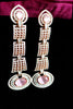 E0868_Designer American diamond embellished grand danglers with a touch of pink stones.