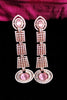 E0868_Designer American diamond embellished grand danglers with a touch of pink stones.