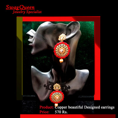 Classy earring with delicate work of Red Stone and  Meenakari work meant to put your fashion quotient higher .