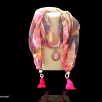 Beautiful Soft Pink colored Pendent Scarf