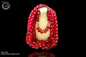 Beautiful Polki Doted Red colored Pendent Scarf